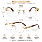Cheetah UV Diamond Rimless Glasses