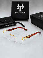 Cheetah UV Diamond Rimless Glasses