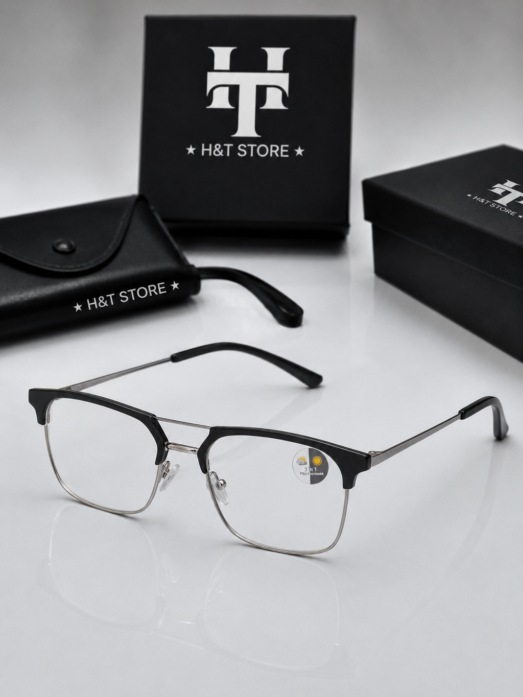 H&T Signature Browline UV Glasses