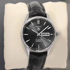 Tag Heuer-Inspired Black Leather Watch