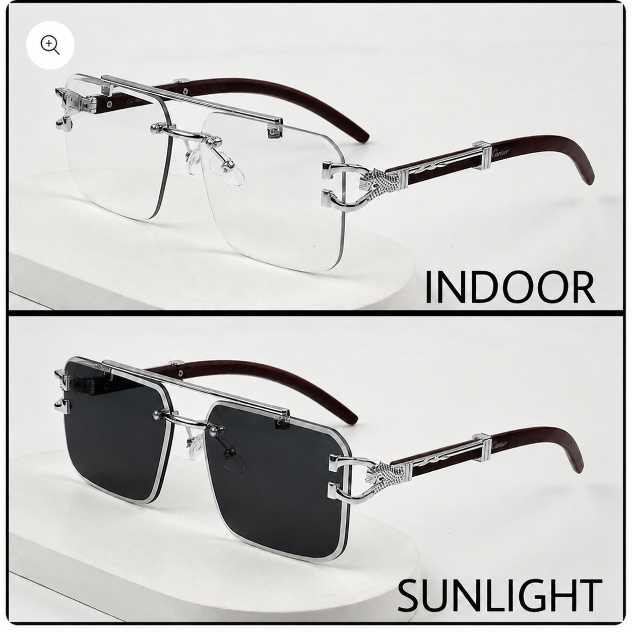 Silver Solar Cheetah Magical Glasses (1 Glasses,5 Benefits)