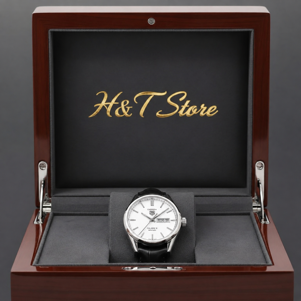 Tag Heuer-Inspired Black Leather Watch